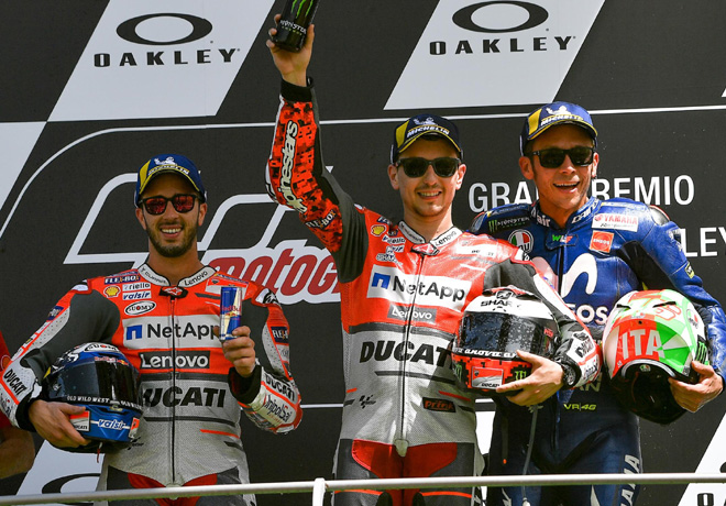 Lorenzo logró ganar con Ducati en Mugello
