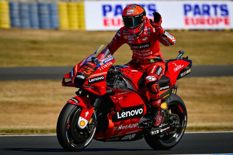 Bagnaia lidera un 1-2 de Ducati en la clasificación del GP de Francia